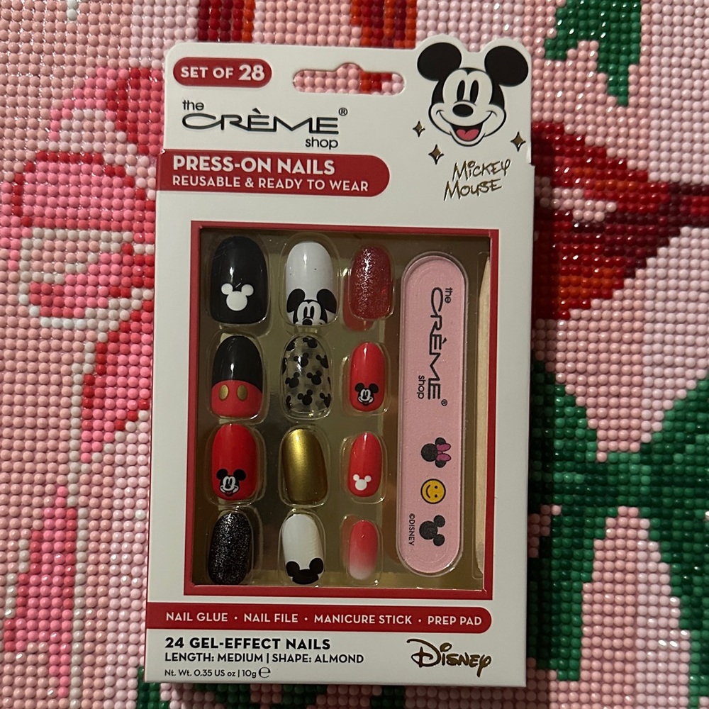 The Crème Shop Mickey Mouse Press-On Nails Set - Red, Black, White